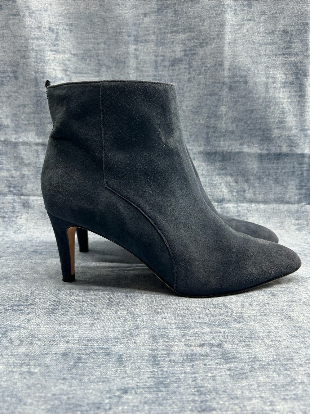 Boden suede ankle boots modern chic business pointed toe Sz 39EU/ 8.5 navy blue